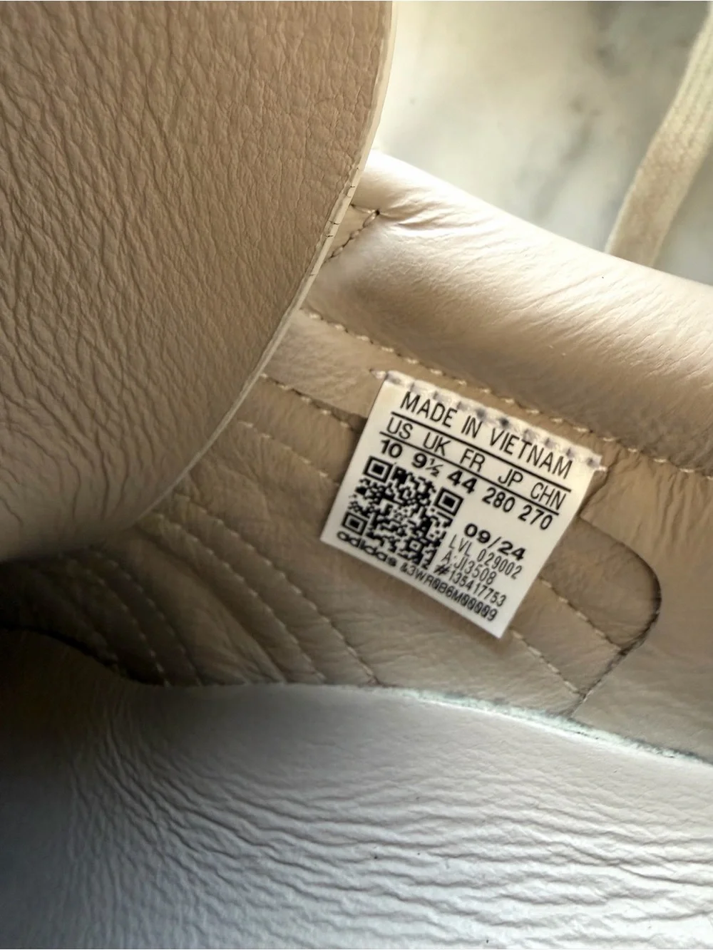 Adidas Gazelle leather sneakers, off-white, 10, EU